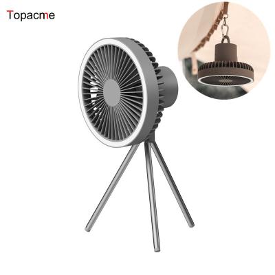 China Portable Outdoor Fan 10000mAh Outdoor Camping Fan with Tripod Power Bank Light Electric Ceiling Fan for sale