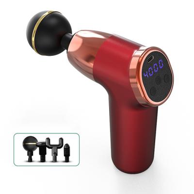 China 20 Vibration Modes To Relieve Muscle Pain KH-525 Mini Massage Gun 4 Speed ​​Head 20 Speed ​​Muscle Massage Gun Relaxation Pain Relief Massage Gun for sale