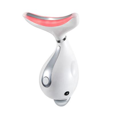 China Rechargeable 3 LED Light Sonic Vibration Therapy Neck Care Device LED Face Lifting Anti Aging Machine for sale