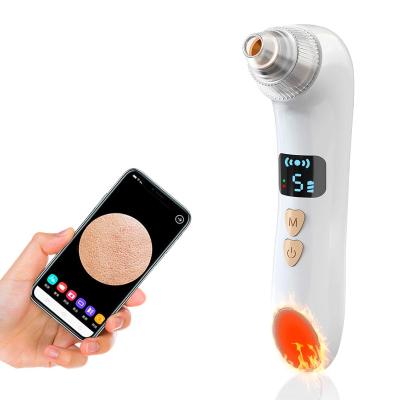 China Electric Blackhead Remover Acne Removal Vacuum Heating Pore Remover LCD Display Blackhead Remover Visual Camera Acne Treatment for sale