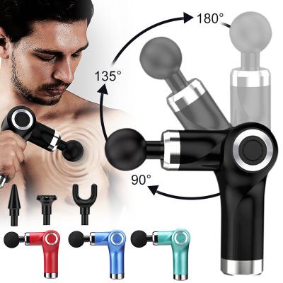 China 2021 Professional Deep Muscle Mini Foldable Body Massage Gun Handheld Electric Gun Tissue Body Fascia for sale