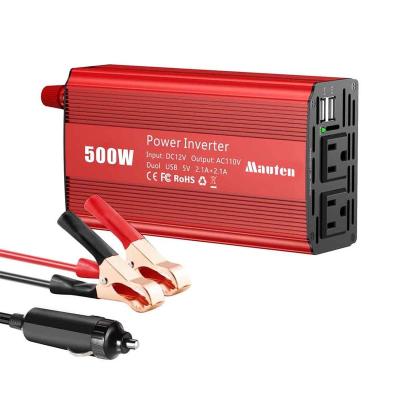 China Factory Sales 12V 24V Power Inverter 500W DC To AC 110V 120V 127V 220V 230V With AC USB Output 16*9.8*5.3cm for sale