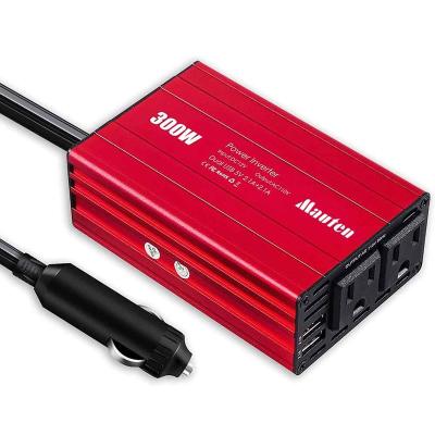 China 300W DC To AC Car Inverter Convert 12V To 110V 120V Modified Sine Wave 12*9.8*5.3cm for sale