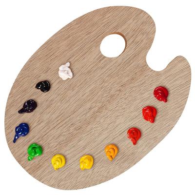 China Wooden Palette Wooden Paint Color Mixing Tray Easy Clean Mix Acrylic Oil Watercolor Adults Children Art Students for sale