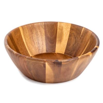 China Acacia Wood Curved Acacia Wood Serving Bowl Serving Bowl For Fruit Or Salad Suitable For Family Dining for sale