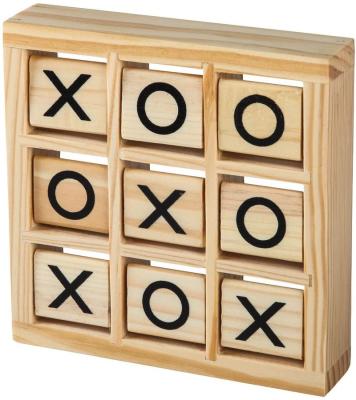 China Pine Tic Tac Toe Game Children Fun Travel Wooden Games Toys 2 Player Brain Challenge Game Outdoor Indoor Hand Held for sale