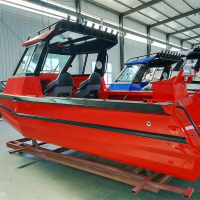 China Durable Welded Fishing Boat Aluminum Deep V Hull Yacht With Cuddy Cabin And Outboard Engine for sale