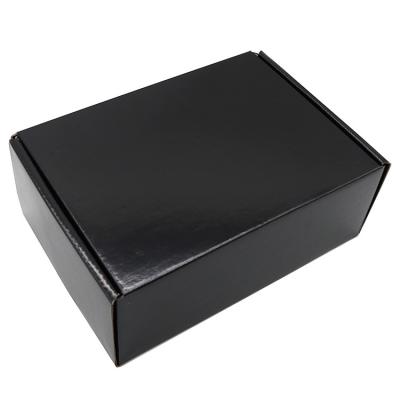 China Recyclable Printing Flat Pack Custom Self Lock Branded Rigid Sustainable Black Corrugated Mailer Box for sale