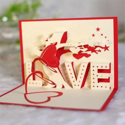 China China Beautiful Bird Confession Card Custom Creative Love Gift Handmade 3D Greeting Pop Up Birthday Card for sale