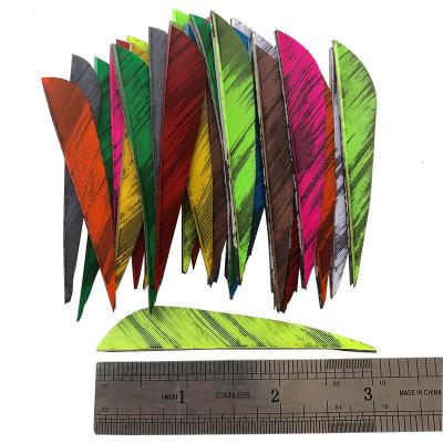 China Straight 3 Inch Hunting Arrow Feathers Ink Painting Turkey Feathers Fletching Archery Accessories for sale