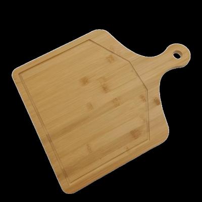 China Sustainable Customized Natural Bamboo Pizza Peel Paddle With Handle Kitchen Tool Bamboo Wood Pizza Serving Cutting Board For Cheese Bread for sale