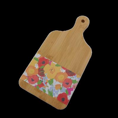 China Viable Hot Products UV Printing Bamboo Wooden Cutting Boards Customize Pizza Peel Bamboo Boards With Handle for sale