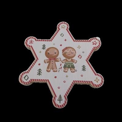 China Newcomer Xmas Christmas Star Shape Viable Cutting Board UV Printing Christmas Festival Cutting Plates for sale