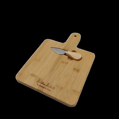 China Sustainable New Arrival OEM Bamboo Wooden Cheese Board Set With Handle Bamboo Cheese Tray Cutting Board Cheese Serving Tray for sale