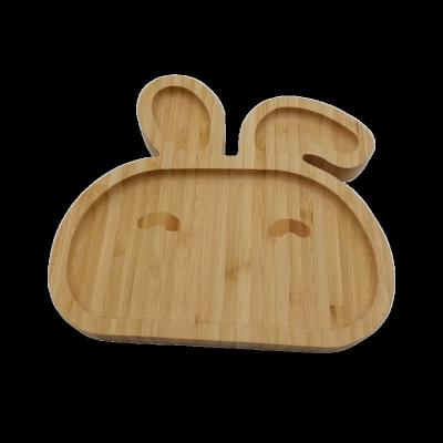 China Sustainable High Quality Eco Friendly Cartoon Animal Shaped Bamboo Wooden Snack Plates Customized Bamboo Dinner Serving Tray for sale