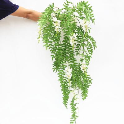 China Rustic Wisteria Artificial Flowers Hanging Plants Ivy Leaf Garland Decoration For Wedding Home Fake Flower Leaves Plant for sale