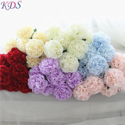 China High quality7 rustic heads wedding artificial flower red rose flower for home decoration for sale