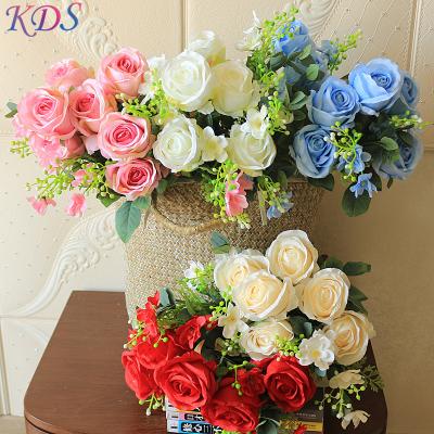 China Contemporary 12 Heads Artificial Flower Peony Rose Decorative Silk Flower For Home Bedroom And Bouquet Garland for sale