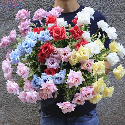 China Wholesale fake contemporary artificial rose plants artificial decorative flower for wedding and home decoration simulation flowers for sale