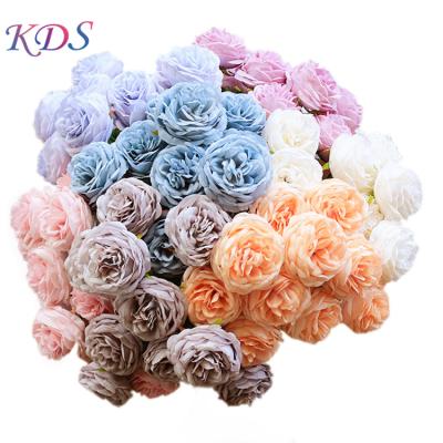 China Contemporary brunch artificial roses bloom for wedding and home decoration simulation silk flower rose fake rose for sale