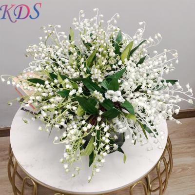 China Wedding green decoration environmental protection artificial flower plastic lily of the valley for garden lily artificial flowers weave for sale