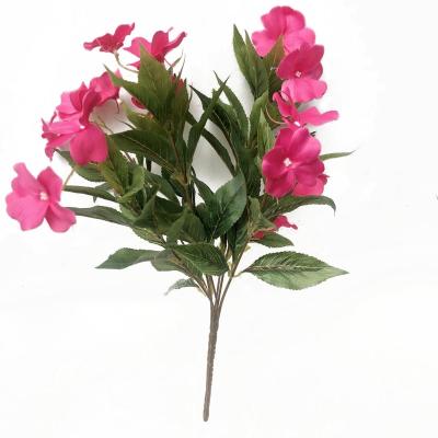 China PU+CLOTH Artificial Flowers Silk Bougainvillea Impatiens Decoration for Wedding Home Fake Hotel Fake Plants and Flowers for sale