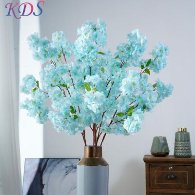 China Hot Selling Artificial Cherry Blossom Faux Flower Silk Decorative Plants Hotel Decorative Wedding Party Home Showroom for sale