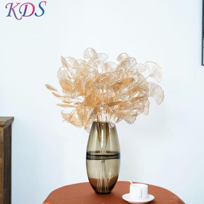 China Contemporary Artificial Leaves Imitation Gold Foil Wedding Party And Household Set Gold Home Decoration for sale