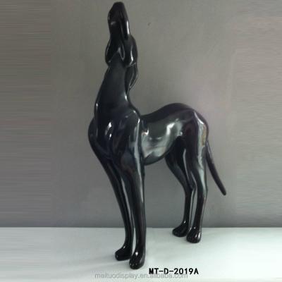 China Fiberglass Inflatable Black Dog Mannequin For Clothes Shopping Display for sale