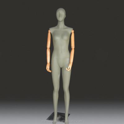 China Inflatable dress form female clothing mannequin with wooden adjustable hand, standing mannquin NEW for sale