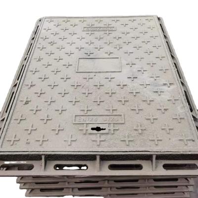 China GGG500-7 Cast Iron Manhole Cover Rainwater Rectangle Customizable Nodular Manhole Cover for sale