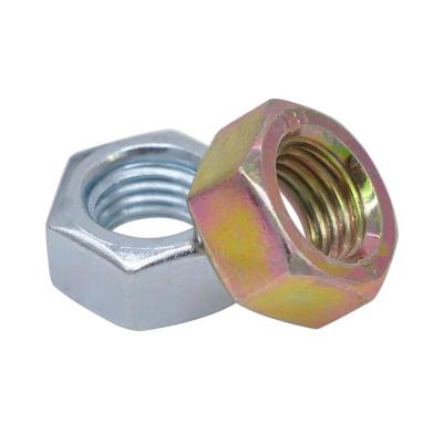 China Heavy Industry Sales Service OEM Factory Price Plain Full Hex Nuts DIN934 Steel Black Yellow Blue for sale