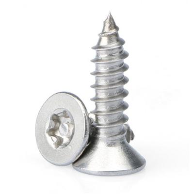 China Flower Stainless Steel Plum Blossom Head Security Anti Theft Torx Countersunk Self Tapping Screws for sale