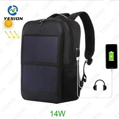 China OUTDOOR Backpack Solar Panel Nylon USB Rechargeable Powered Bag Charging Waterproof Charger USB Charging For Travel Hiking for sale