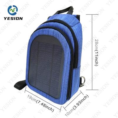 China 2022 5W Power Solar Panel 2022 5W Panel Charger USB Charging Waterproof Double Shoulder Backpack High Quality Outdoor Single Bag Outdoor for sale