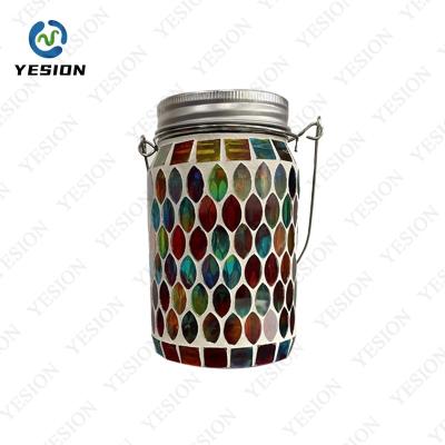 China 2022 Outdoor LED Pot Lawn Lamp Camping Solar Lantern Light Glass Decoration for Tent Yard Garden Street for sale