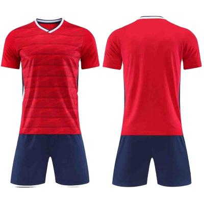 China Custom 100% Polyester Team Soccer Singlet Mesh Football Suits Track Two Piece Shorts Sets Team Uniforms Wholesale for sale