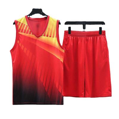 China Team Antibacterial Custom Sublimation Printed Mesh Basketball Uniform Quick Dry Stitched Tank Top for sale