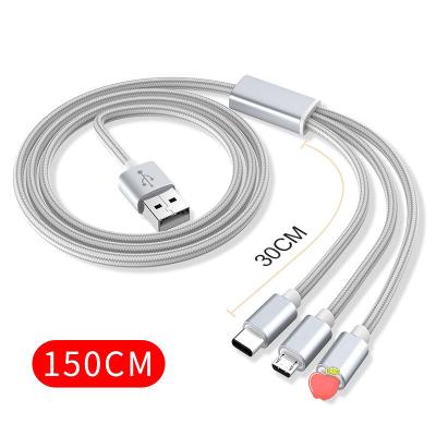 China Fast Charge Shared Supplies Fast Charging Line Data Cable 3 In 1 Lines Multi Head Charging Line for sale