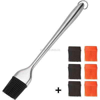 China Easily Cleaned 2020 New Stainless Steel Basting Brush Pastry Brush Heatproof BBQ Grill BBQ BBQ Food Grade Brush for Kitchen Cooking for sale