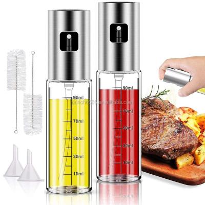 China Olive Oil Sprayer Mister Cooking Stainless Steel Glass Spray Bottle Dispenser Kitchen Air Viable Air Fryer GRILL Salad Cooking Grilling for sale