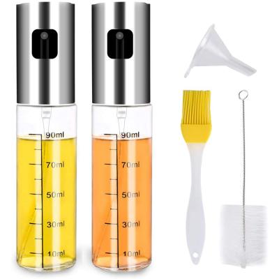 China Mister Viable Oil Sprayer 2PCS Olive Oil Spray Bottle Vinegar Wine Glass Pump Dispenser for Cooking, Salads, Meat, BBQ, Grill, Smoker for sale