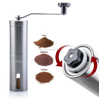 China Commercial Adjustable Manual Coffee Grinder Brushed Stainless Steel with Ceramic Grinder Perfect for Home Office or on the go for sale