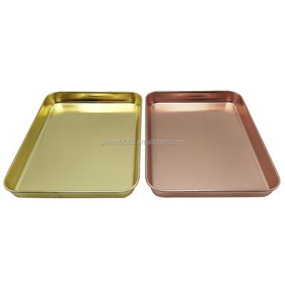 China Sustainable Copper Clad Rectangular Serving Dishes Tray Copper Charger Platter Best Gifts for sale