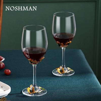 China Wholesale NOSHMAN Handmade Enamel Clear Enamel Set of 2 Champagne Glass Creative Enamel Crafting for Wine Tasting Red Wine Goblet for sale