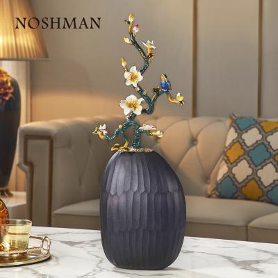 China Europe NOSHMAN Enamel Glass Vase Flower Luxury Handmade Craft for Hotel Home Decor bottle sala Christmas Decorative Gifts for sale