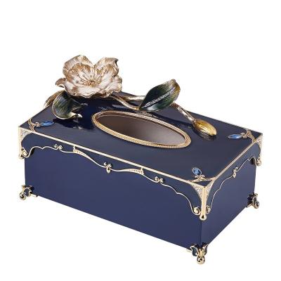 China Beautiful Decorative Look NOSHMAN Caja de panuelos Modern De Beau Appearance Enamel Paper Box Metal Luxury Creative High Quality Tissue Holder for sale