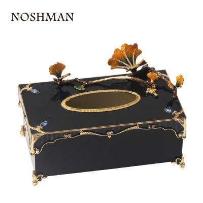 China Modern Luxury Art Decor NOSHMAN Caja de panuelos Christmas Gifts Adjust Color Holder Enamel Facial Tissue Box Galvanized Metal for sale