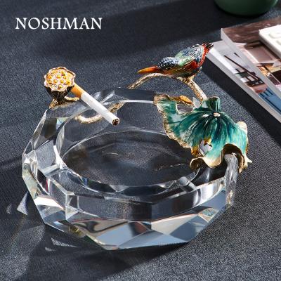 China Creative Hand Painted Luxury Living Room Gifts Luxury Creative Hand Painted Hotel Bar Enamel Ashtray NOSHMAN Cenicero Lead Free Glass Ashtray Lead Free Eco-Friendly Decoration Eco-Friendly Living Room Decor for sale