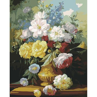 China Hand Painted Diy Realistic Customize Flower Study Drawing Oil Painting By Numbers Kit for sale